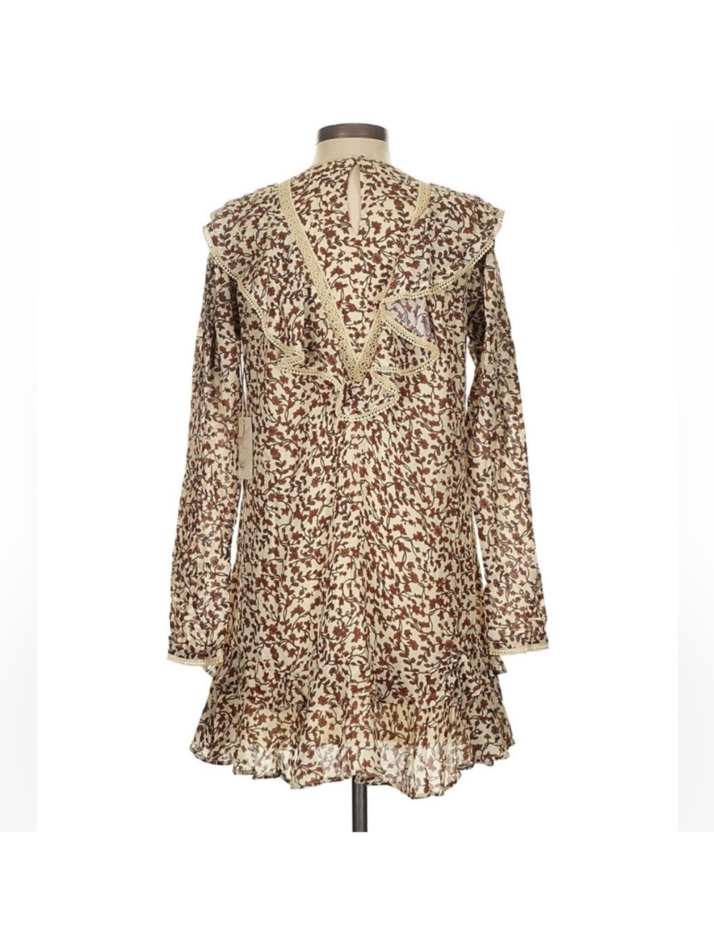 Tularosa Alicia mini dress in the Priya Camel Floral pattern Women’s Small - Picture 3 of 7